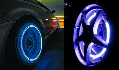 B0021 Tire Flash Light Tyre Wheel LED Valve Cap Stem Light Car 2 LED wheels